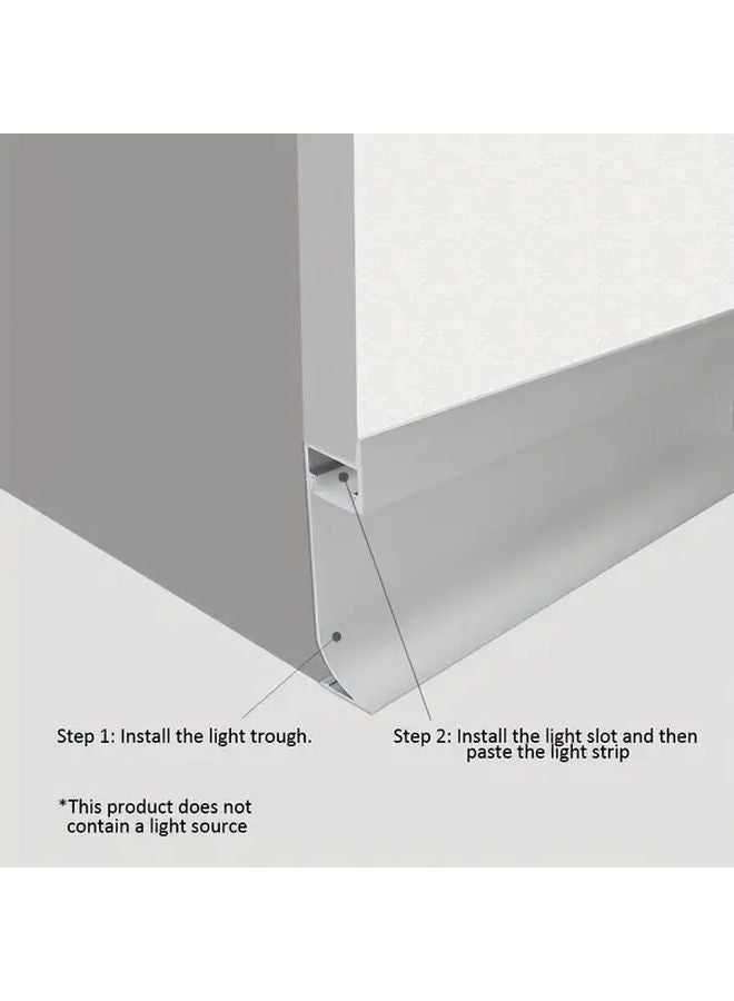 Black Aluminum LED Baseboard Light 3 3ft H65mm With White Cover Ambient Lighting - Image 4